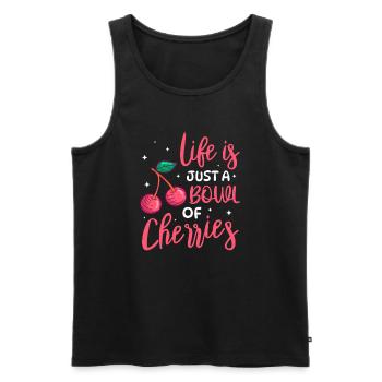 Cherry Cherry Tree Cherry Blossom Fruit Gift - Men's Premium Organic Tank Top - black - Front - AI Model Male 178 light (178cm)