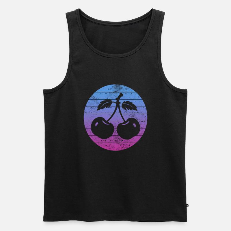 Kirsche - Männer Premium Bio Tank Top - Schwarz