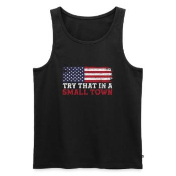 Country - Men's Premium Organic Tank Top - black - Front - AI Model Male 178 light (178cm)