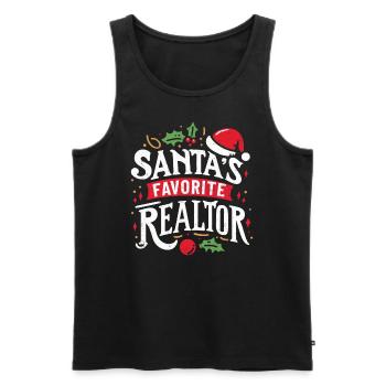 Realtor - Men's Premium Organic Tank Top - black - Front - Michal (187cm)
