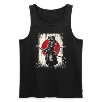 Samurai - Männer Premium Bio Tank Top - Schwarz - Vorne - AI Model Male 178 light (178cm)