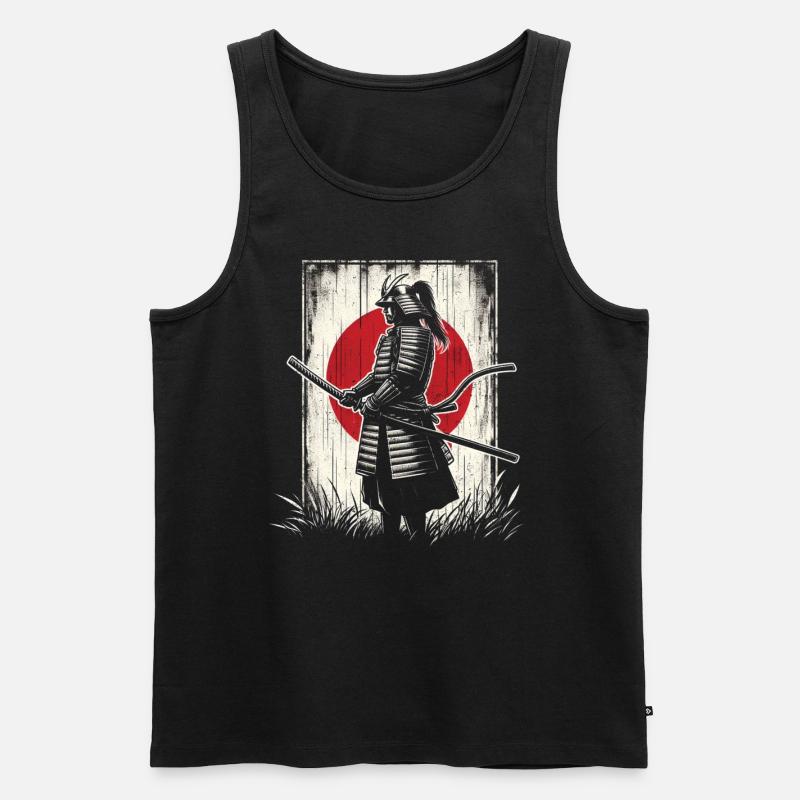 Samurai - Männer Premium Bio Tank Top - Schwarz