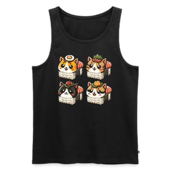 Sushi - Männer Premium Bio Tank Top - Schwarz - Vorne - AI Model Male 178 light (178cm)