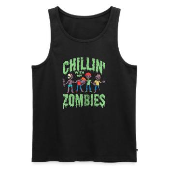 Zombie - Männer Premium Bio Tank Top - Schwarz - Vorne - AI Model Male 178 light (178cm)