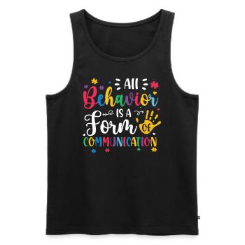 Journée de sensibilisation à l’autisme : Cadeau pour autistes - Débardeur bio Premium Homme - noir - Devant - Michal (187cm)