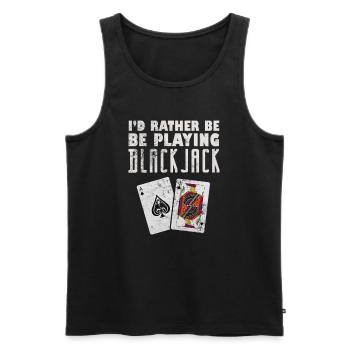 Blackjack Blackjack Card Game Casino Gift - Men's Premium Organic Tank Top - black - Front - AI Model Male 178 light (178cm)