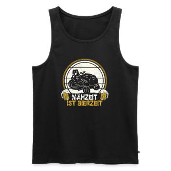 Mähzeit ist Bierzeit Rasen mähen und Bier trinken - Männer Premium Bio Tank Top - Schwarz - Vorne - Michal (187cm)