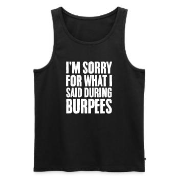 Burpees Fitness Cadeau de musculation Burpee - Débardeur bio Premium Homme - noir - Devant - Michal (187cm)