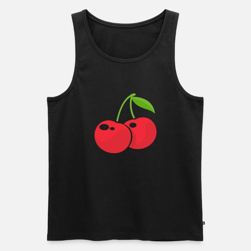 Kirsche Kirschbaum Kirschblüte Frucht Geschenk - Männer Premium Bio Tank Top - Schwarz