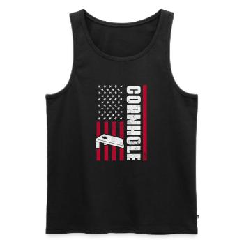 Cornhole - Männer Premium Bio Tank Top - Schwarz - Vorne - Michal (187cm)