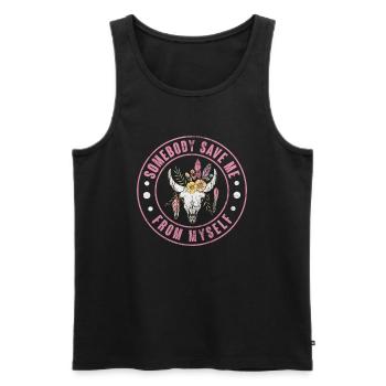 Country - Men's Premium Organic Tank Top - black - Front - AI Model Male 178 light (178cm)