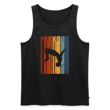Parkour - Débardeur bio Premium Homme - noir - Devant - Michal (187cm)