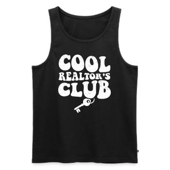 Realtor - Men's Premium Organic Tank Top - black - Front - Michal (187cm)