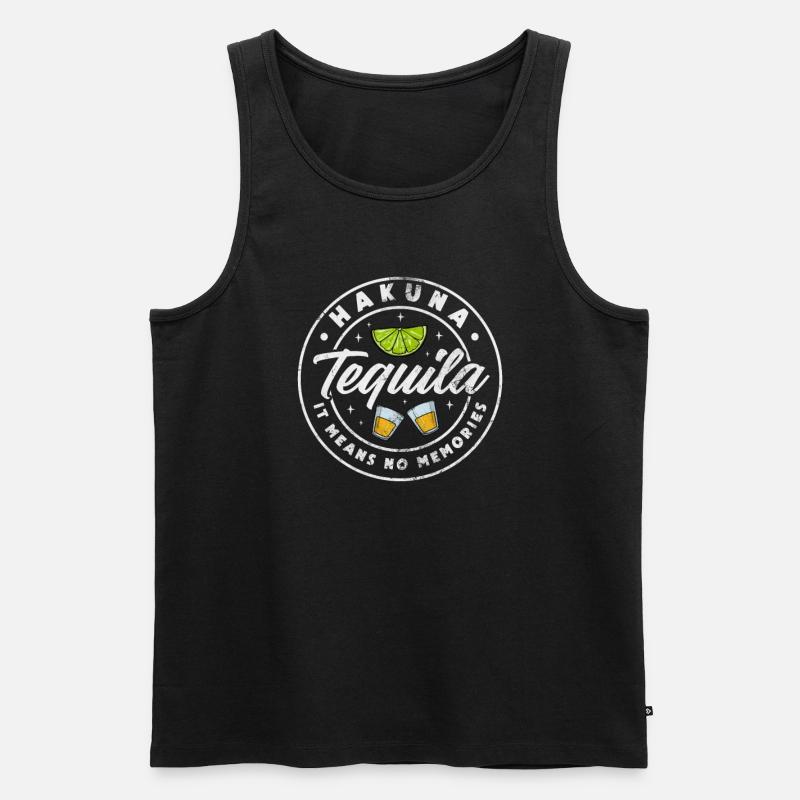 Tequila - Männer Premium Bio Tank Top - Schwarz
