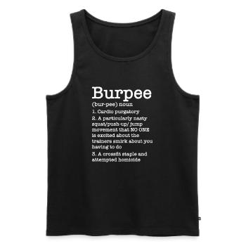 Burpees Fitness Cadeau de musculation Burpee - Débardeur bio Premium Homme - noir - Devant - Michal (187cm)