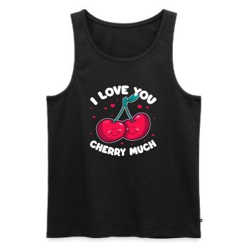 Cherry Cherry Tree Cherry Blossom Fruit Gift - Men's Premium Organic Tank Top - black - Front - AI Model Male 178 light (178cm)