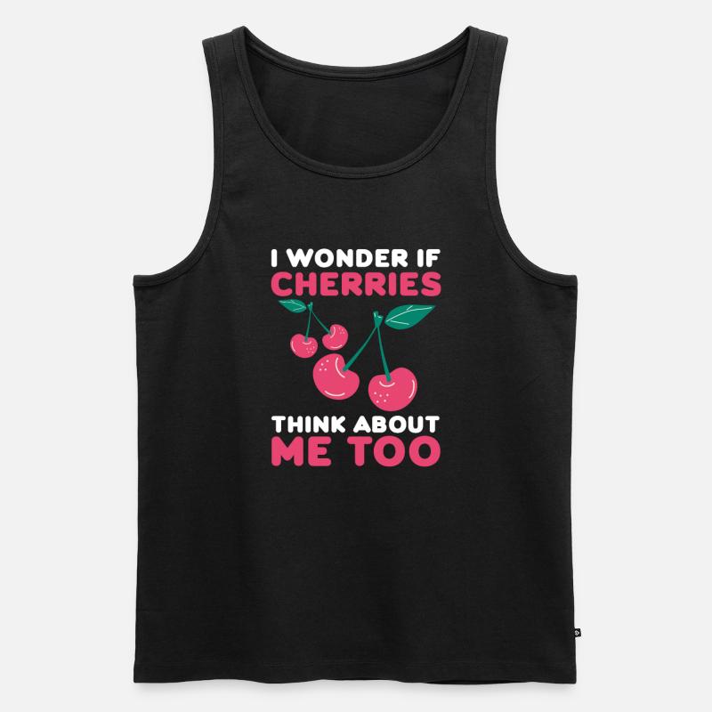 Kirsche Kirschbaum Kirschblüte Frucht Geschenk - Männer Premium Bio Tank Top - Schwarz