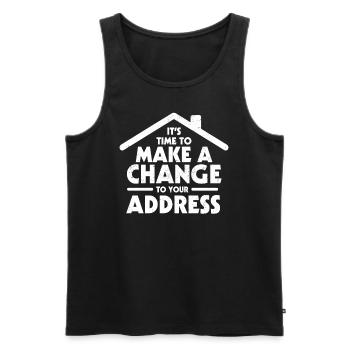Realtor - Men's Premium Organic Tank Top - black - Front - Michal (187cm)