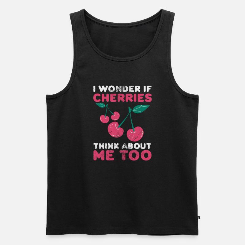 Kirsche - Männer Premium Bio Tank Top - Schwarz
