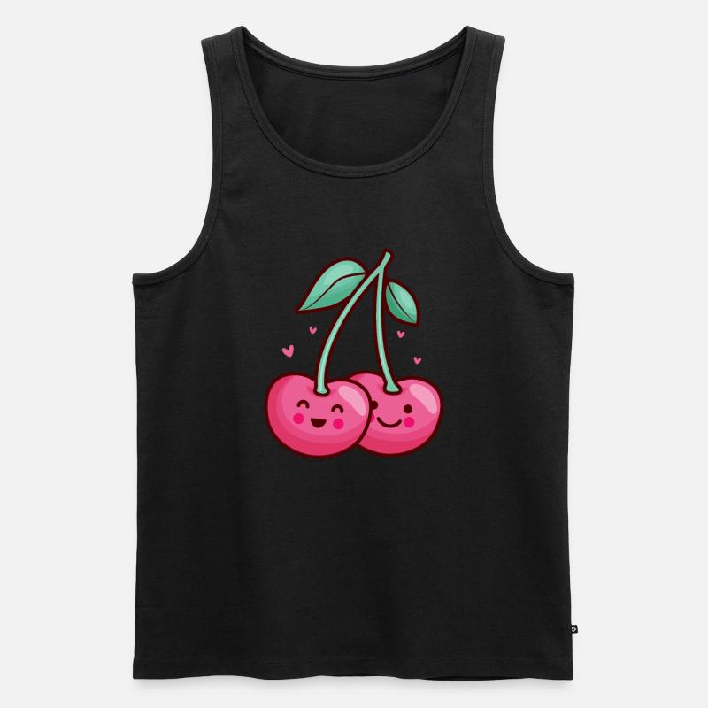 Kirsche Kirschbaum Kirschblüte Frucht Geschenk - Männer Premium Bio Tank Top - Schwarz