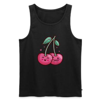 Cerise - Débardeur bio Premium Homme - noir - Devant - AI Model Male 178 light (178cm)