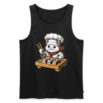 Sushi Essen Japan Nigiri Geschenk - Männer Premium Bio Tank Top - Schwarz - Vorne - AI Model Male 178 light (178cm)