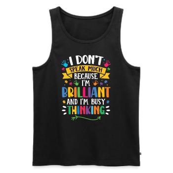 Journée de sensibilisation à l’autisme : Cadeau pour autistes - Débardeur bio Premium Homme - noir - Devant - Michal (187cm)