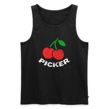 Cherry - Men's Premium Organic Tank Top - black - Front - AI Model Male 178 light (178cm)