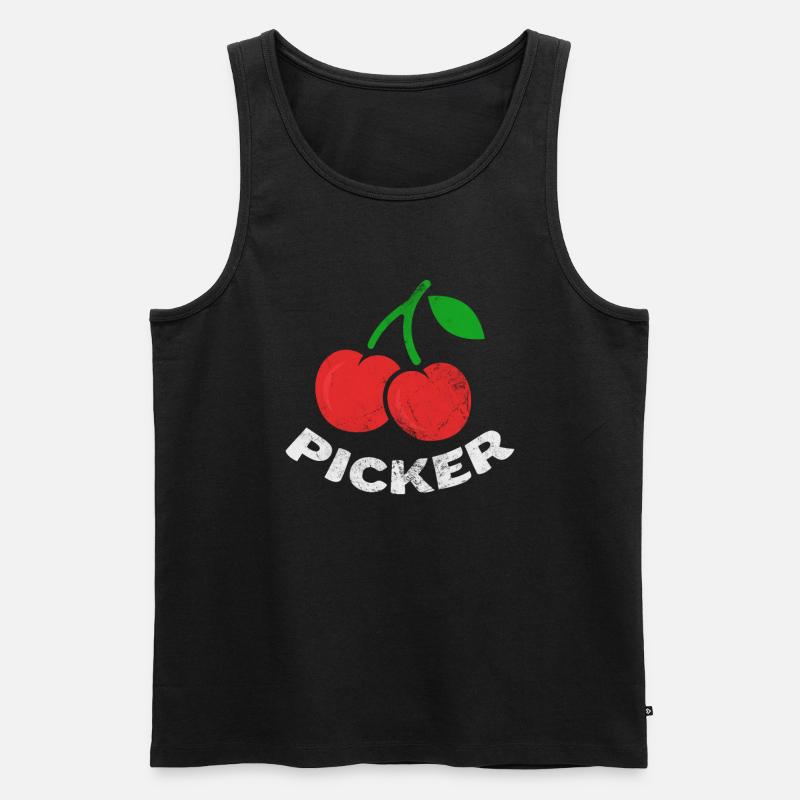 Kirsche - Männer Premium Bio Tank Top - Schwarz