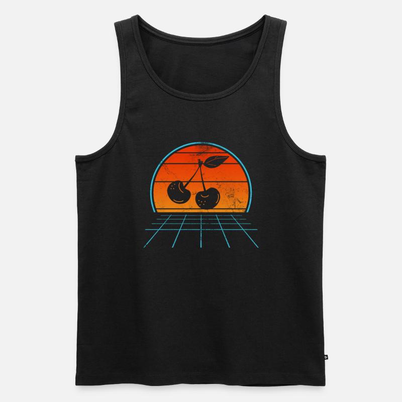 Kirsche - Männer Premium Bio Tank Top - Schwarz
