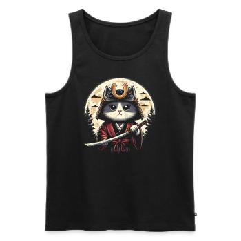 Samurai - Männer Premium Bio Tank Top - Schwarz - Vorne - AI Model Male 178 light (178cm)