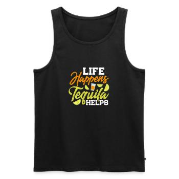 Tequila Sunrise Booze Party Mexico Gift - Men's Premium Organic Tank Top - black - Front - AI Model Male 178 light (178cm)