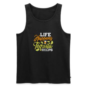 Tequila - Männer Premium Bio Tank Top - Schwarz - Vorne - AI Model Male 178 light (178cm)