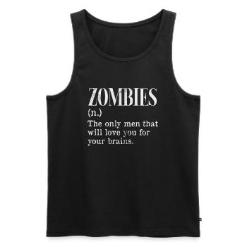 Zombie - Männer Premium Bio Tank Top - Schwarz - Vorne - Michal (187cm)