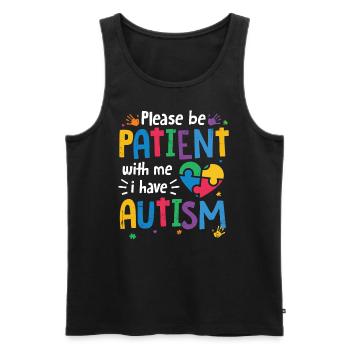 Autisme - Débardeur bio Premium Homme - noir - Devant - Michal (187cm)