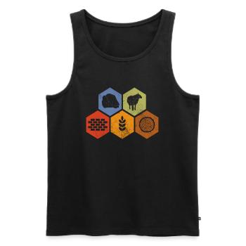 Board game - Men's Premium Organic Tank Top - black - Front - AI Model Male 178 light (178cm)