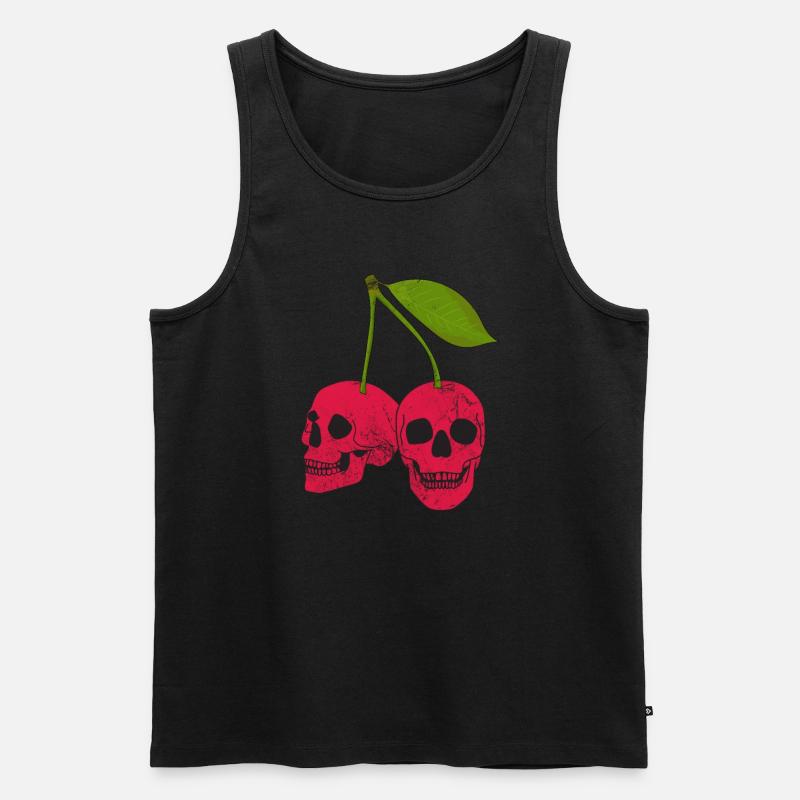 Kirsche - Männer Premium Bio Tank Top - Schwarz
