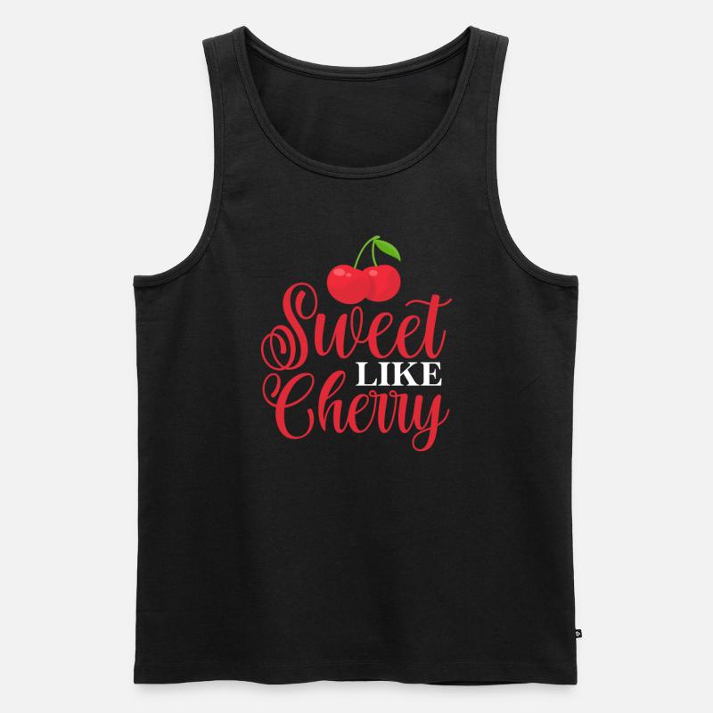Kirsche Kirschbaum Kirschblüte Frucht Geschenk - Männer Premium Bio Tank Top - Schwarz