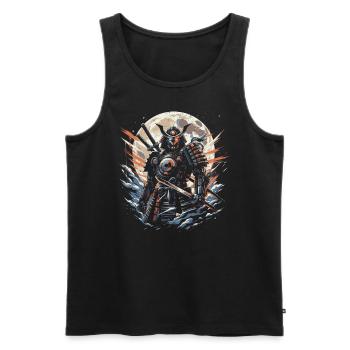 Samurai - Männer Premium Bio Tank Top - Schwarz - Vorne - AI Model Male 178 light (178cm)
