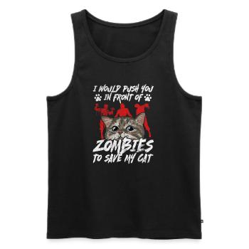 Zombie - Männer Premium Bio Tank Top - Schwarz - Vorne - Michal (187cm)