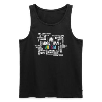 Journée de sensibilisation à l’autisme Cadeau autiste - Débardeur bio Premium Homme - noir - Devant - Michal (187cm)