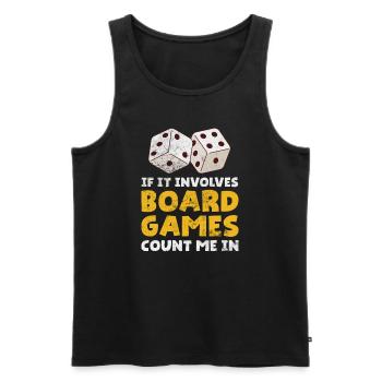 Board game - Men's Premium Organic Tank Top - black - Front - AI Model Male 178 light (178cm)