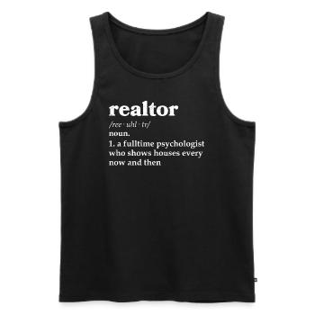 Realtor - Men's Premium Organic Tank Top - black - Front - AI Model Male 178 light (178cm)