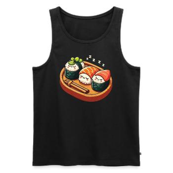 Sushi - Débardeur bio Premium Homme - noir - Devant - AI Model Male 178 light (178cm)