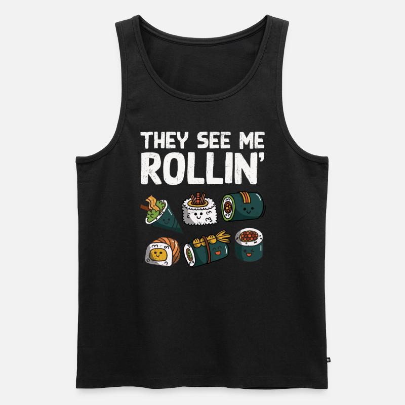Sushi - Männer Premium Bio Tank Top - Schwarz