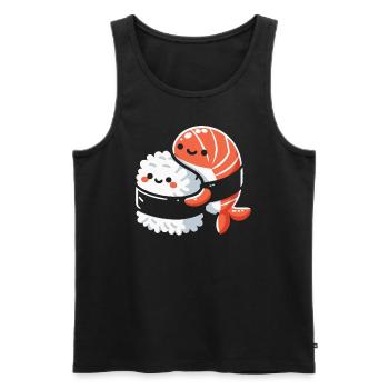 Sushi Essen Japan Nigiri Geschenk - Männer Premium Bio Tank Top - Schwarz - Vorne - AI Model Male 178 light (178cm)