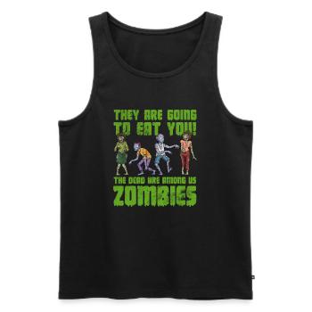 Zombie - Männer Premium Bio Tank Top - Schwarz - Vorne - AI Model Male 178 light (178cm)