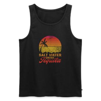 Tequila - Männer Premium Bio Tank Top - Schwarz - Vorne - AI Model Male 178 light (178cm)