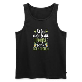 Tequila Sunrise Booze Party Mexico Gift - Men's Premium Organic Tank Top - black - Front - AI Model Male 178 light (178cm)