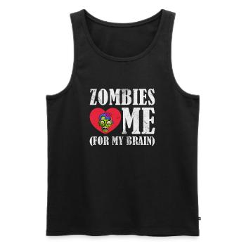 Zombie - Männer Premium Bio Tank Top - Schwarz - Vorne - AI Model Male 178 light (178cm)